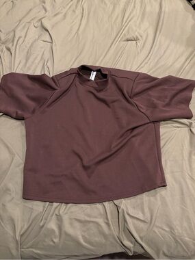 Missguided Short Sleeve Sweatshirt in Plum